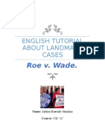English Tutorial About Landmark Cases: Roe v. Wade