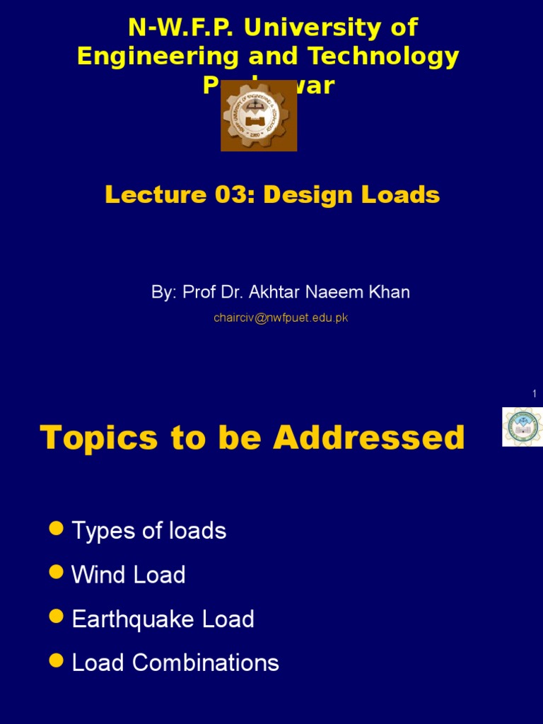 Lecture 3 Design Loads Pdf Structural Load Earthquakes