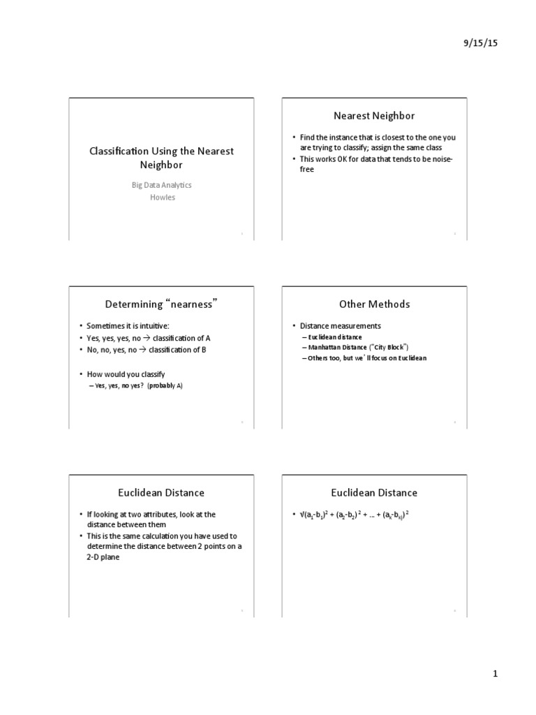 Nearest Neighbor Classification Guide | PDF | Statistical ...