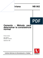 Norma Ibnorca - Metodo para Determinar La Consistencia Normal Del Cemento PDF