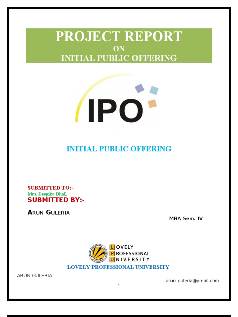 Initial Public Offering (Ipo) | PDF | Initial Public Offering | Stock Market