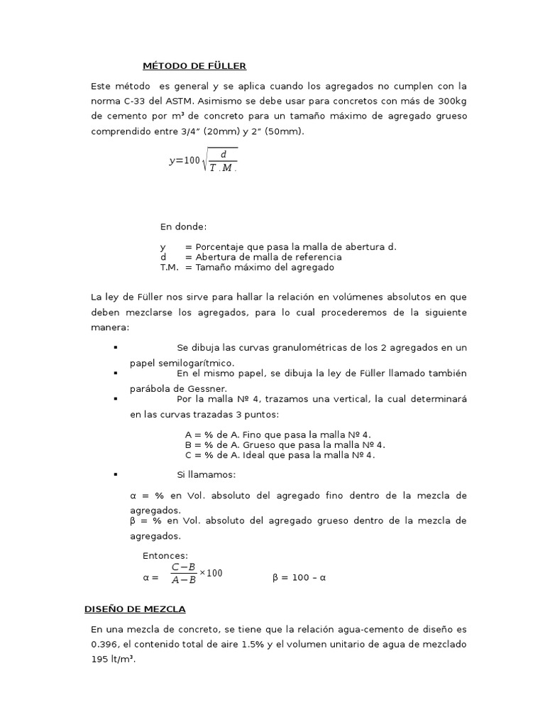 Método de Füller | PDF