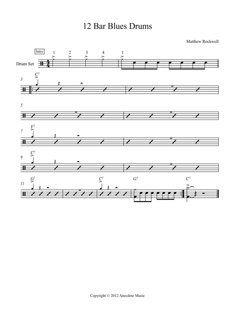 12 Bar Blues Drums | PDF | Language Arts & Discipline