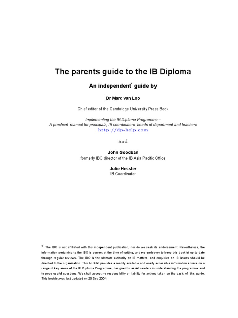 Essential IB Diploma Terms for Parents | PDF | Cognition | Behavior ...