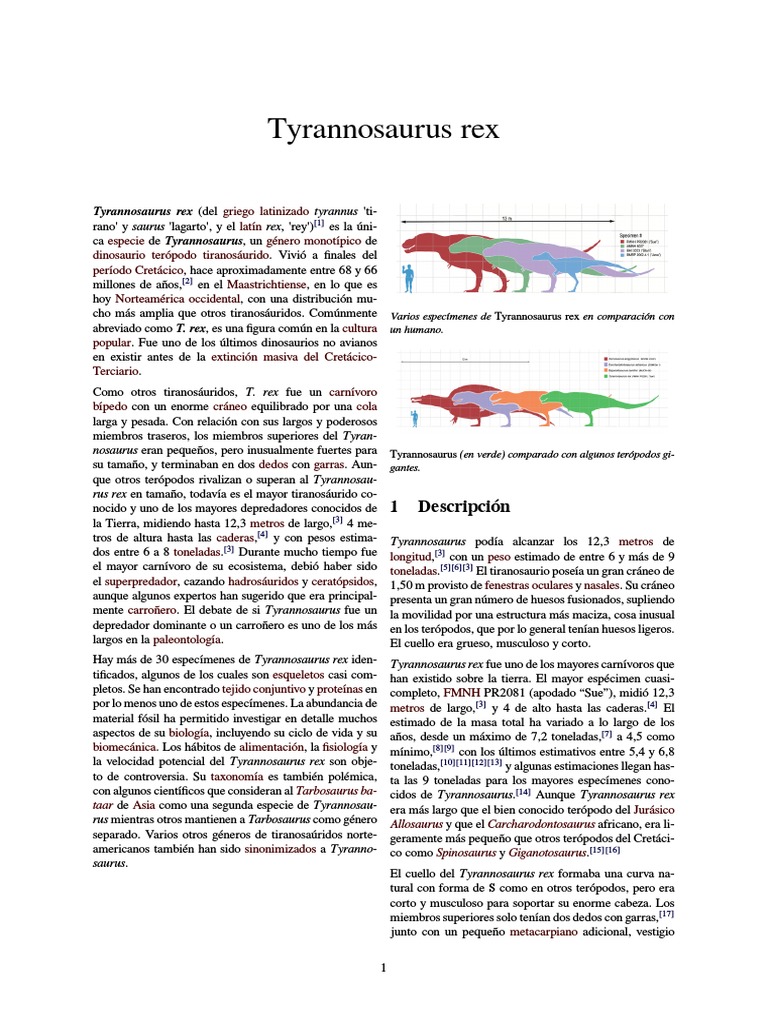 Tyrannosaurus Rex | PDF | Dinosaurios | Naturaleza