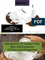 Dehydration of Coconut Skim Milk and Evaluation
