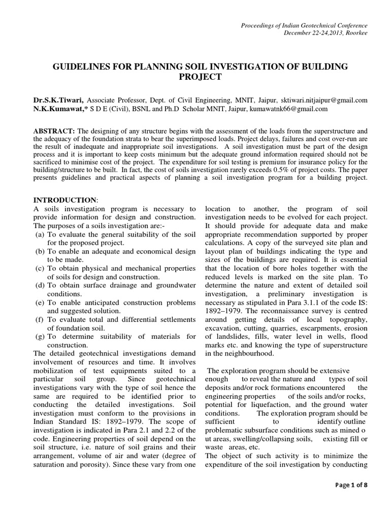 Soil Investigation Guidelines for Construction | PDF | Deep Foundation ...