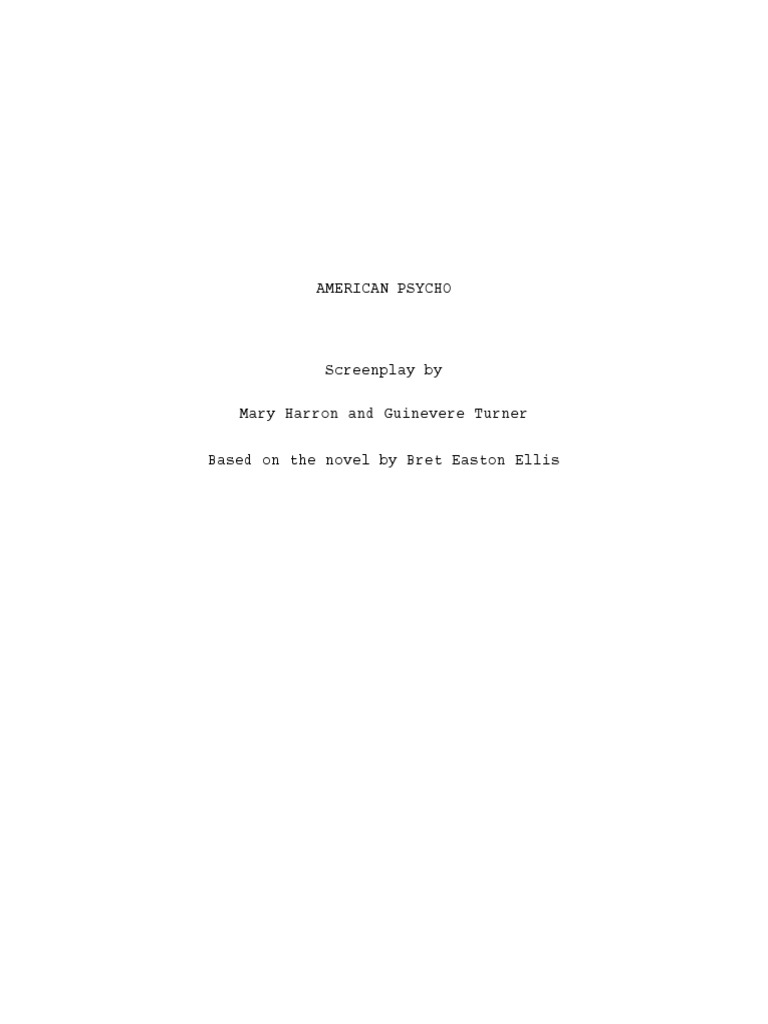 American Psycho Script Pdf