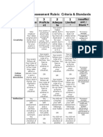 performance assessment rubric