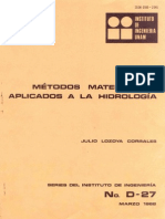 METODOS MATEMATICOS APLICADOS A LA HIDROLOGÍA