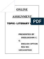 Online Assignment: Topic-Literary Club