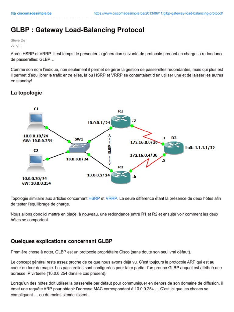 Gateway Load-Balancing Protocol | PDF | Protocoles Internet ...