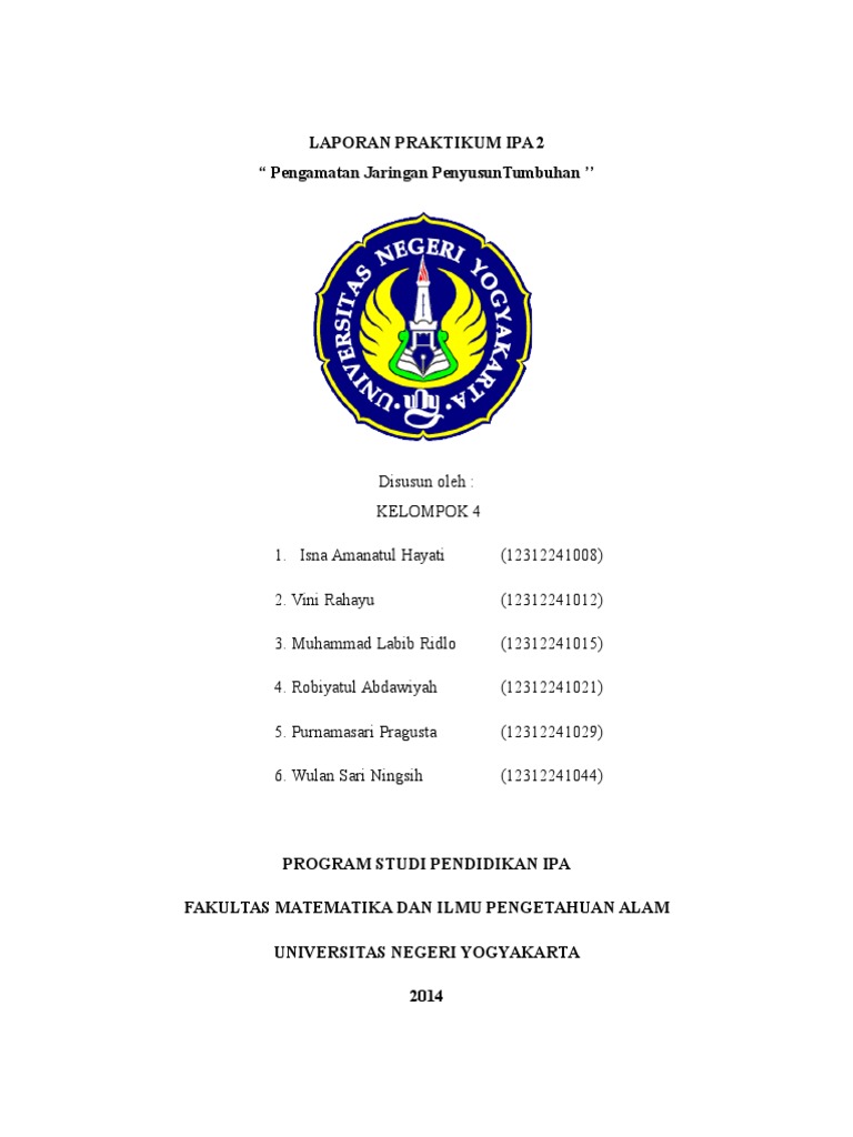 LAPORAN PRAKTIKUM IPA 2 Jaringan Tumbuhan