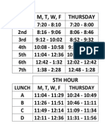 Bell Schedule 7 Period Day