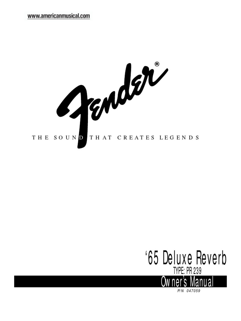 Fender 65 Deluxe Reverb Manual PDF Loudspeaker Amplifier