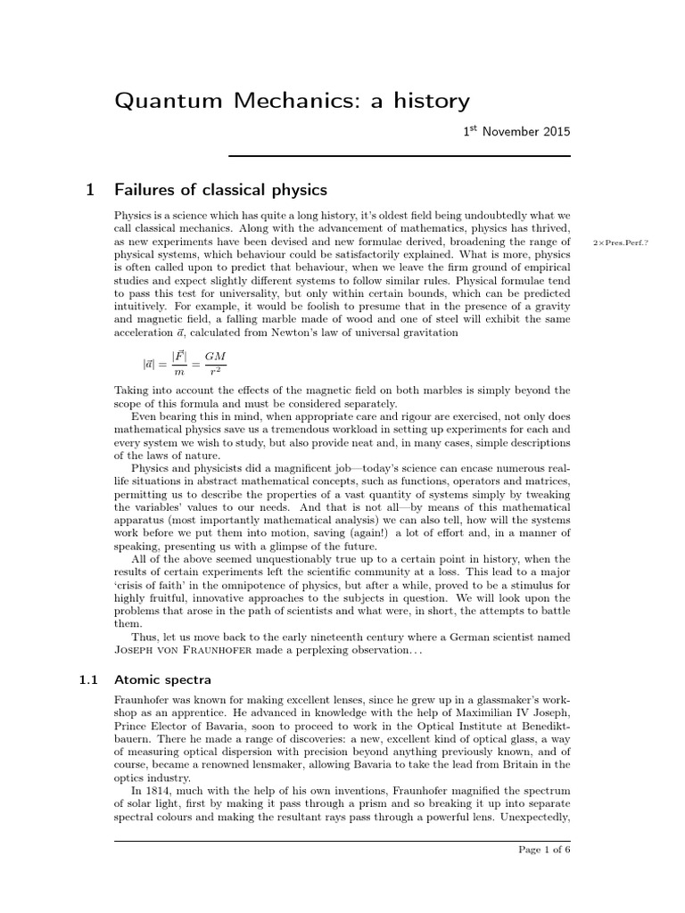 History of Quantum Mechanics Insights | PDF | Electron | Quantum Mechanics