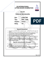 Corporate Secretaryship - Paper May 2009