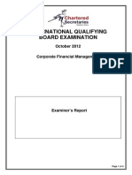 Corporate Financial Management Examiners Report October 2012