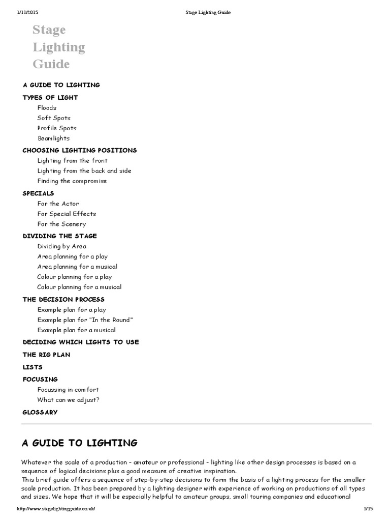 Stage Lighting Guide