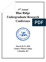17th-Annual Blue Ridge Undergraduate Research Conference