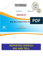 Reported Speech: Say and Tell in English IV