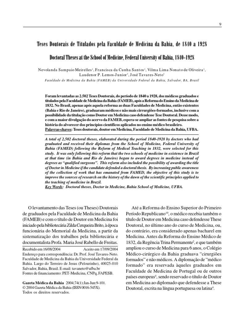 Untitled - Gazeta MÃ©dica da Bahia - Universidade Federal da Bahia