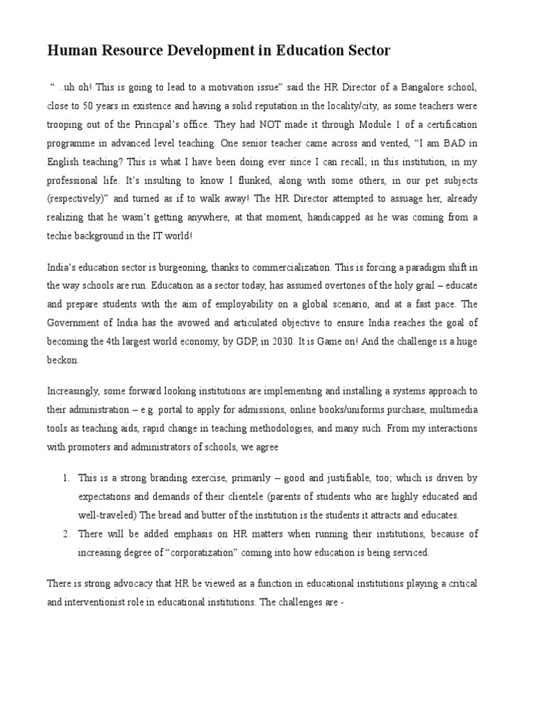 HR Development in Education Sector | PDF | Competence (Human Resources ...