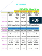 2015 Schedule Callender