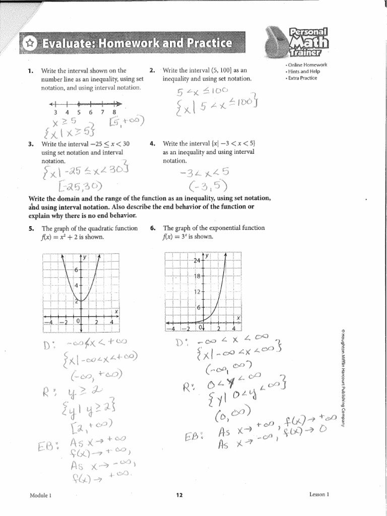 1.1 Homework Solutions.pdf | Function (Mathematics) | Mathematical ...