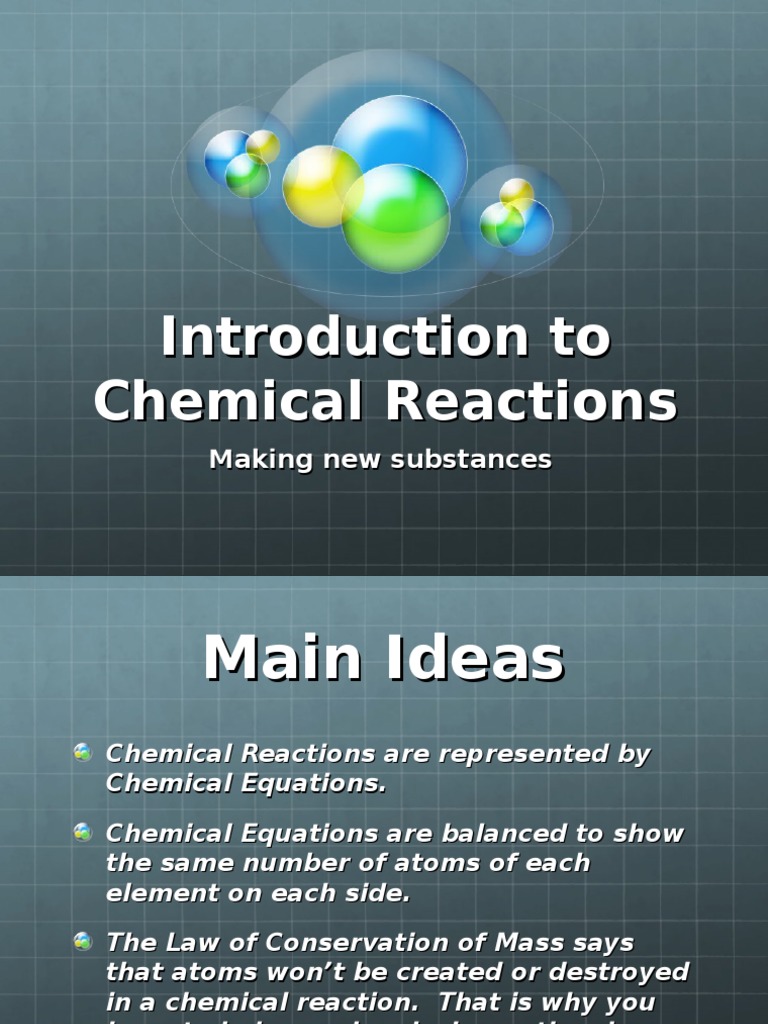 intro to chemical reactions Chemical Reactions Properties Of Water
