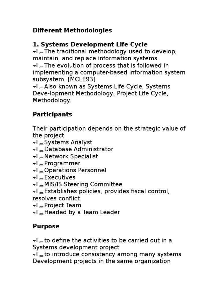 Overview of Systems Development Methodologies | PDF | Software ...