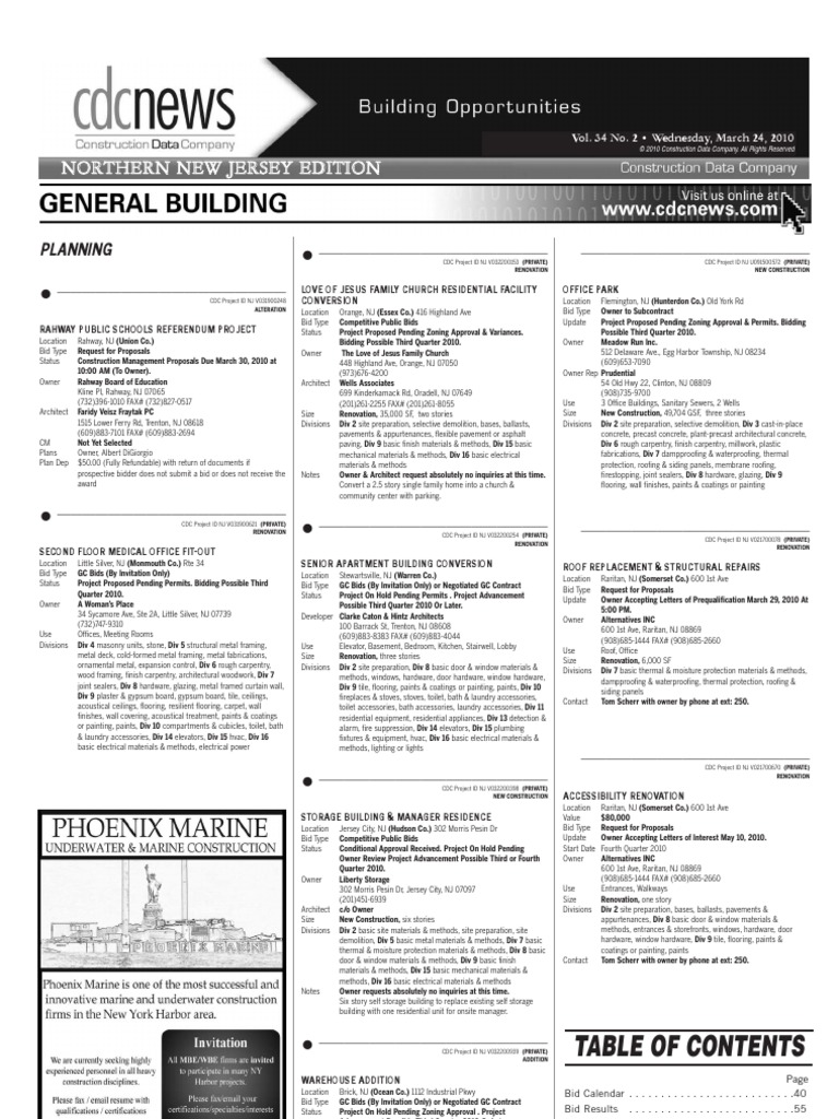 Construction Leads Northern New Jersey Sample New Jersey