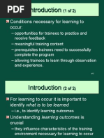 Conditions Necessary For Learning To Occur:: (1 of 2) (1 of 2)