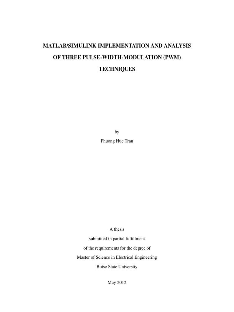 MATLAB-Simulink Implementation and Analysis of Three Pulse-Width | PDF ...