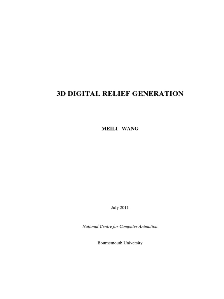 3D Digital Relief Generation Meili Wang PDF | PDF | Relief | Sculpture