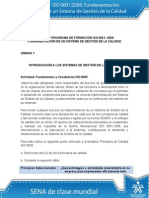 Actividad Unidad 1 Introduccion a Los Sistemas de Gestion de La Calidad