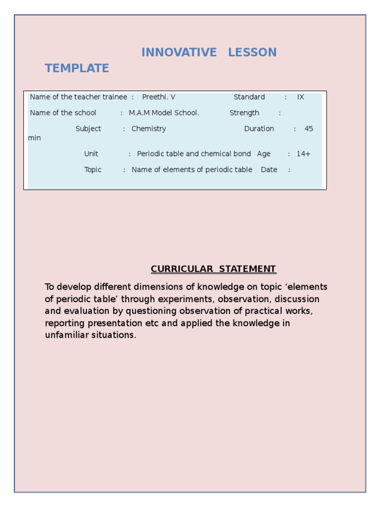 Innovative Lesson Template | PDF | Language Arts & Discipline
