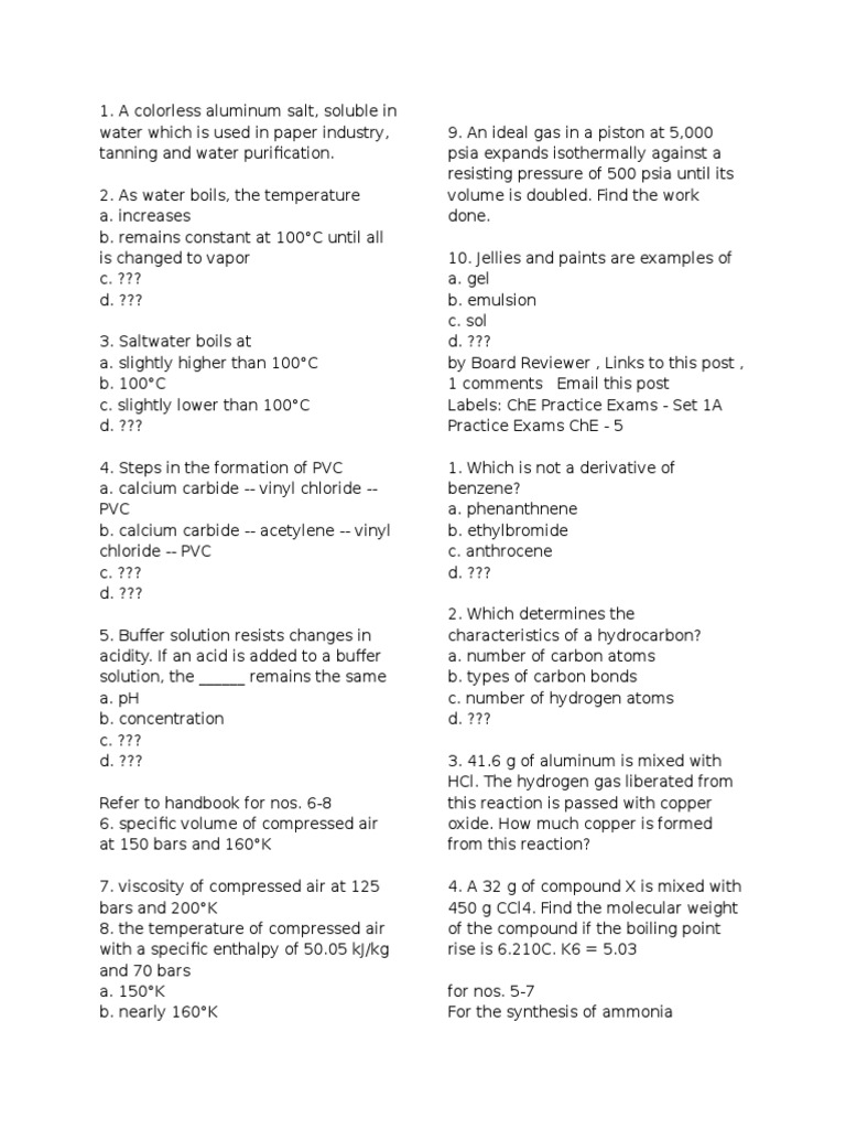 Review Questions PDF Properties Of Water Calcium