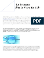 Efectúan La Primera Fertilización in Vitro en Clínicas