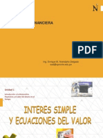 Matemática Financiera. Interés Simple y Ecuaciones Del Valor