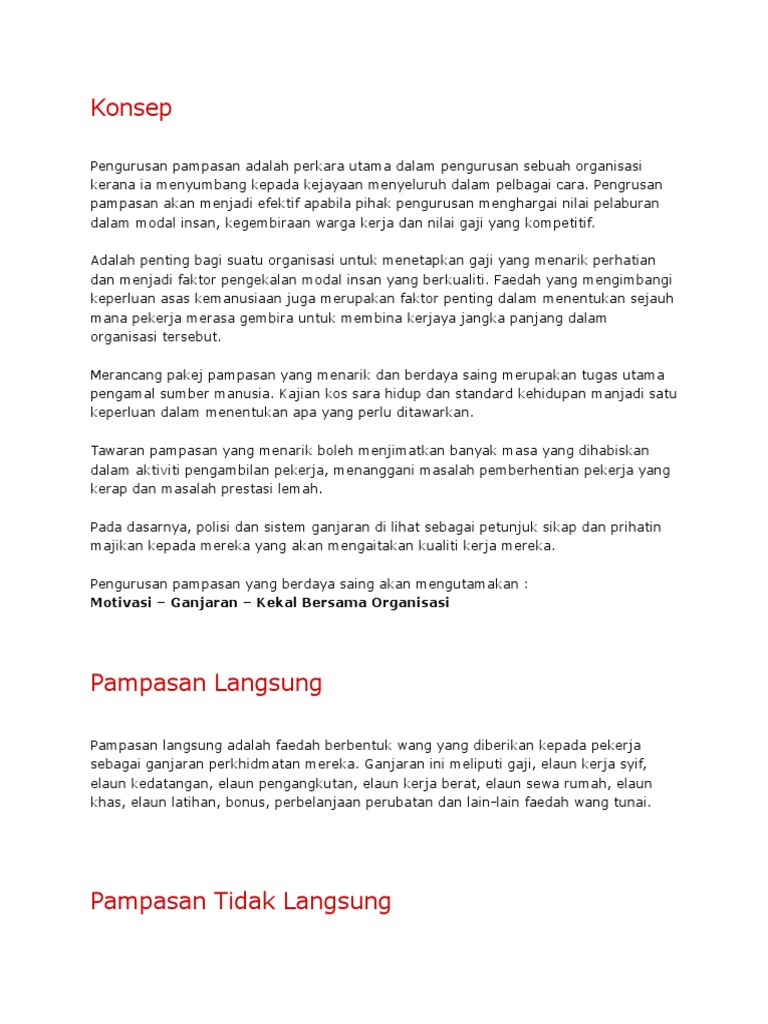 Konsep Pampasan