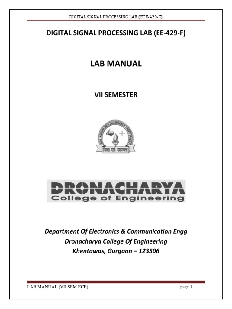 Dsp Manual Ece Pdf Modulation Convolution