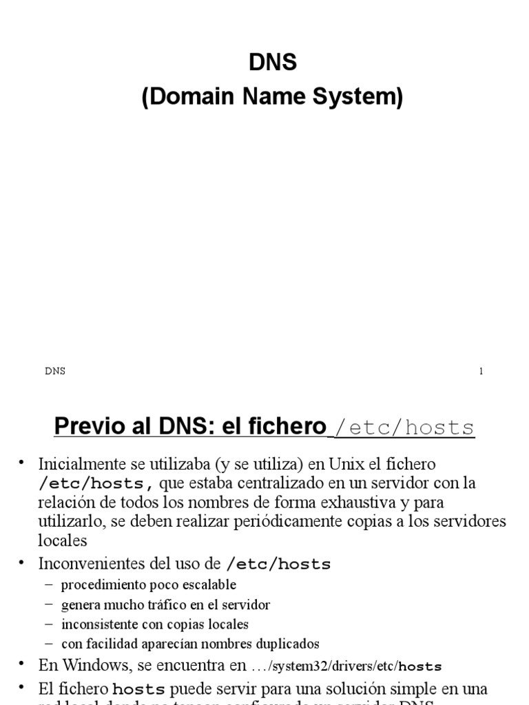 DNS (Domain Name System) | PDF | Nombre de dominio | Dirección IP