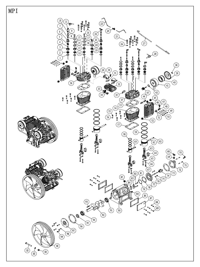 Eaton 10HP Compressor Exploded View and Assembled Parts List PDF