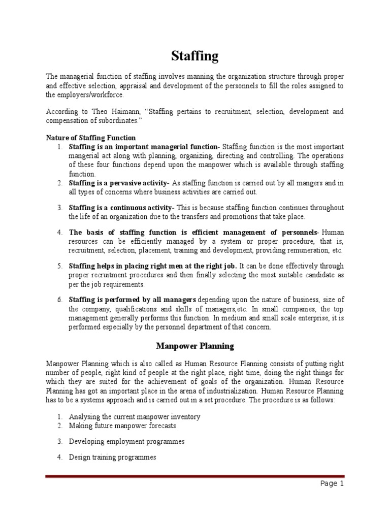 Staffing NOTES PDF Recruitment Human Resources