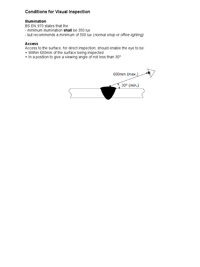 Visual Inspection Conditions and Standards | PDF