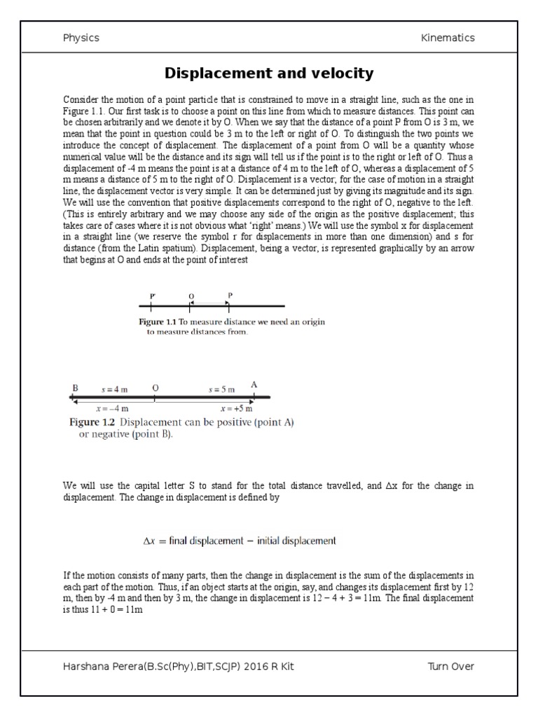 Displacement and Velocity | Velocity | Acceleration