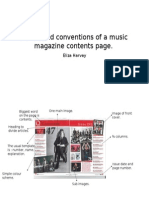 Codes and Conventions of A Music Magazine Contents