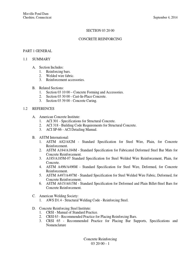 Mixville Pond Dam Cheshire, Connecticut September 4, 2014 Concrete