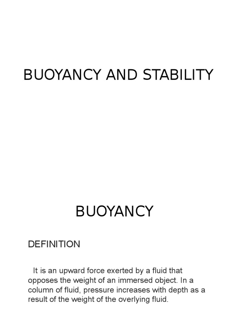 Buoyancy and Stability Principles Explained | PDF | Buoyancy ...